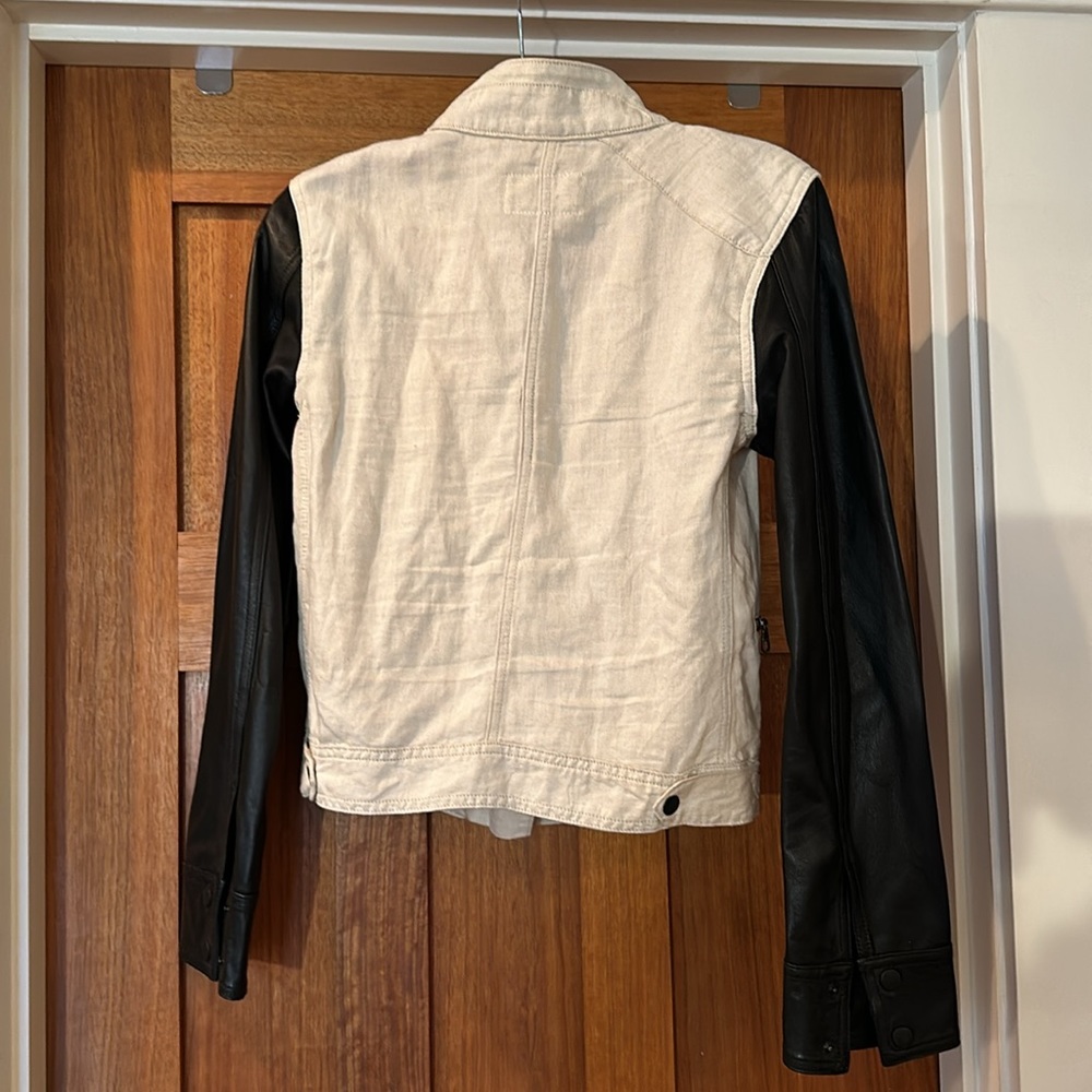 Rag And Bone Canvas And Leather Jacket In Size Sm… - image 2